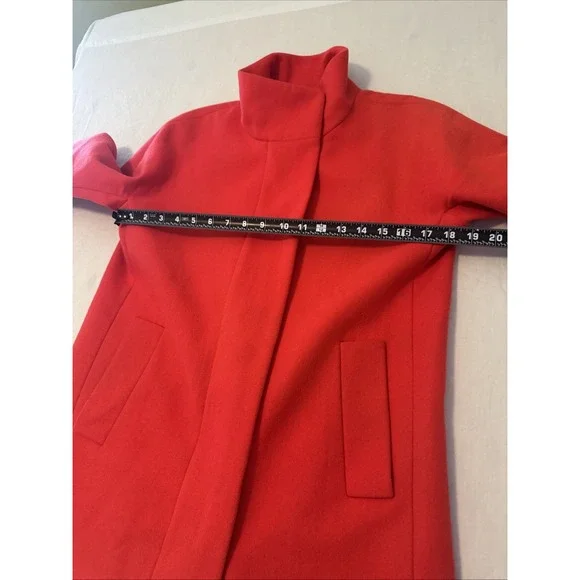 J.CREW Peacoat "City Coat" Cocoon Stadium Jacket Zip Orange‎ Womens Size 6 - Picture 9 of 10